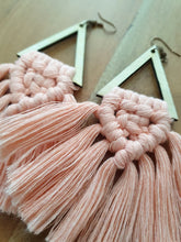 Load image into Gallery viewer, Macrame Triangle Earrings &#39;Cotton Candy&#39;
