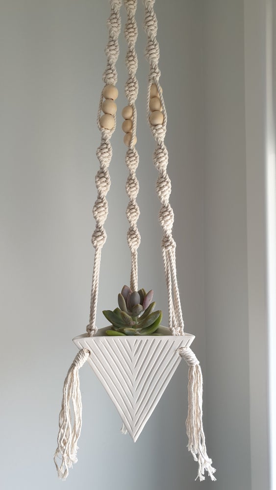 Small Pyramid Hanger 'Three Beads'